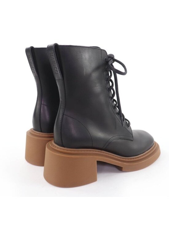 Loewe Log Lace Up Leather Boots Short Black 37 - Picture 3 of 10